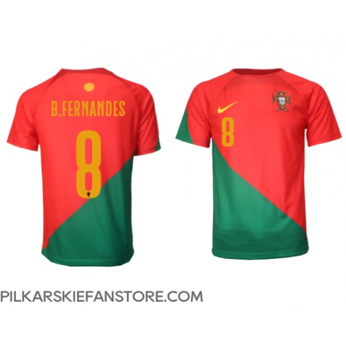 Tanie Strój piłkarski Portugalia Bruno Fernandes #8 Koszulka Podstawowej MŚ 2022 Krótkie Rękawy